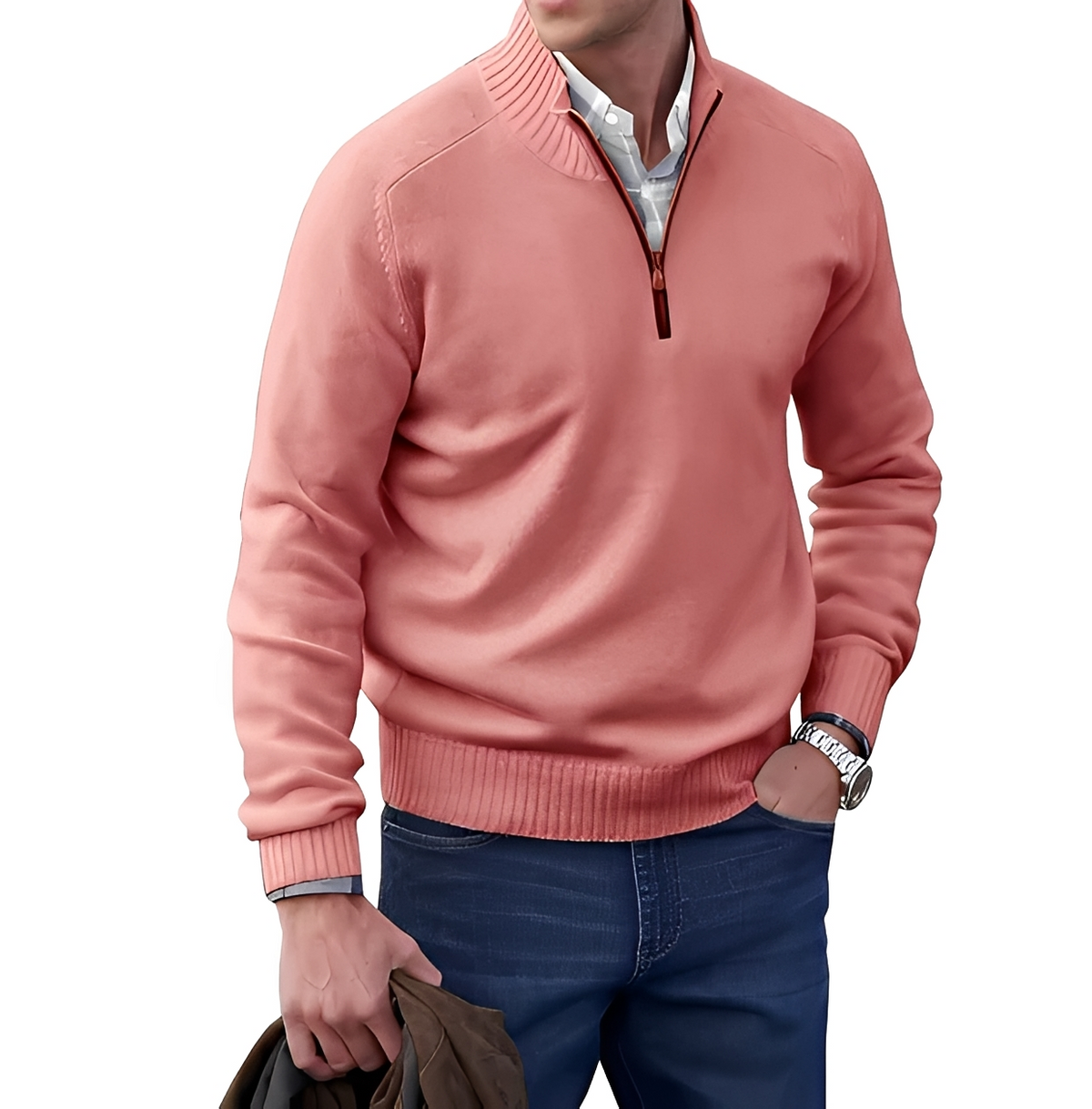 Gabriel - Warmer und gemütlicher Pullover mit Reißverschlusskragen