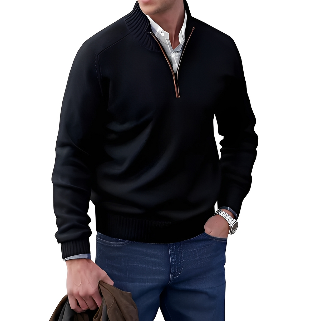 Gabriel - Warmer und gemütlicher Pullover mit Reißverschlusskragen