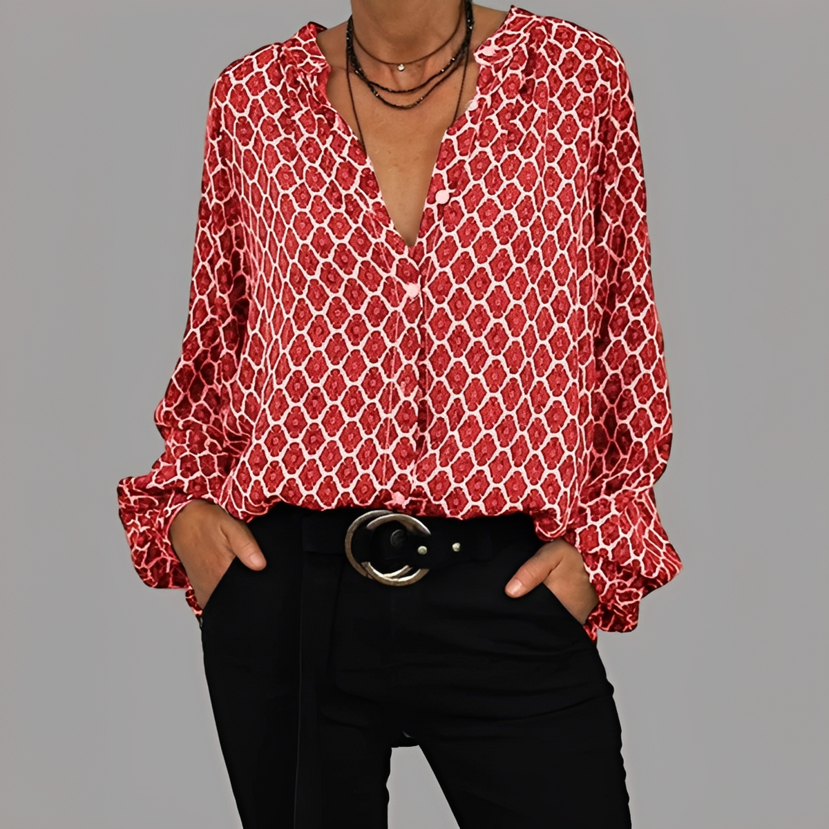 Lena - Elegante Bluse mit V-Ausschnitt