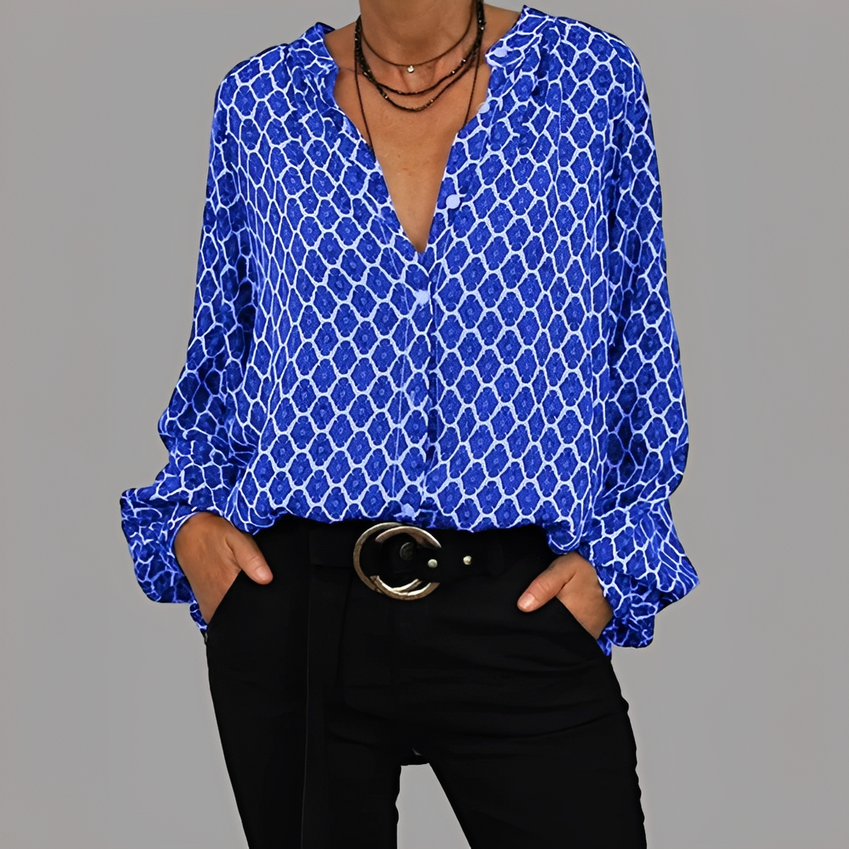 Lena - Elegante Bluse mit V-Ausschnitt
