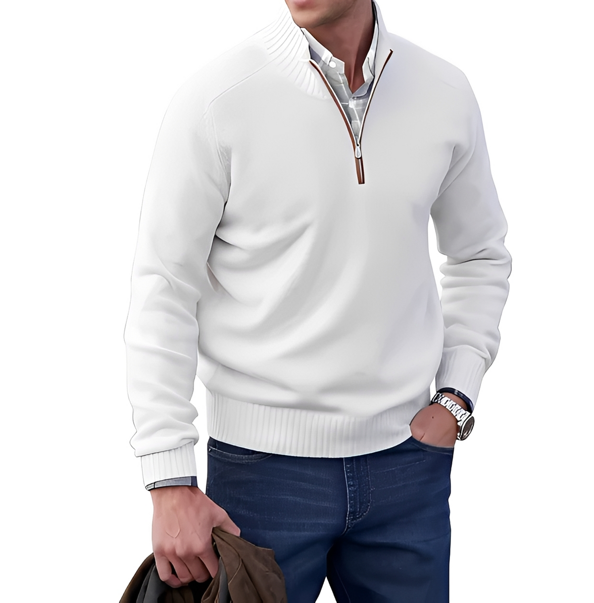 Gabriel - Warmer und gemütlicher Pullover mit Reißverschlusskragen