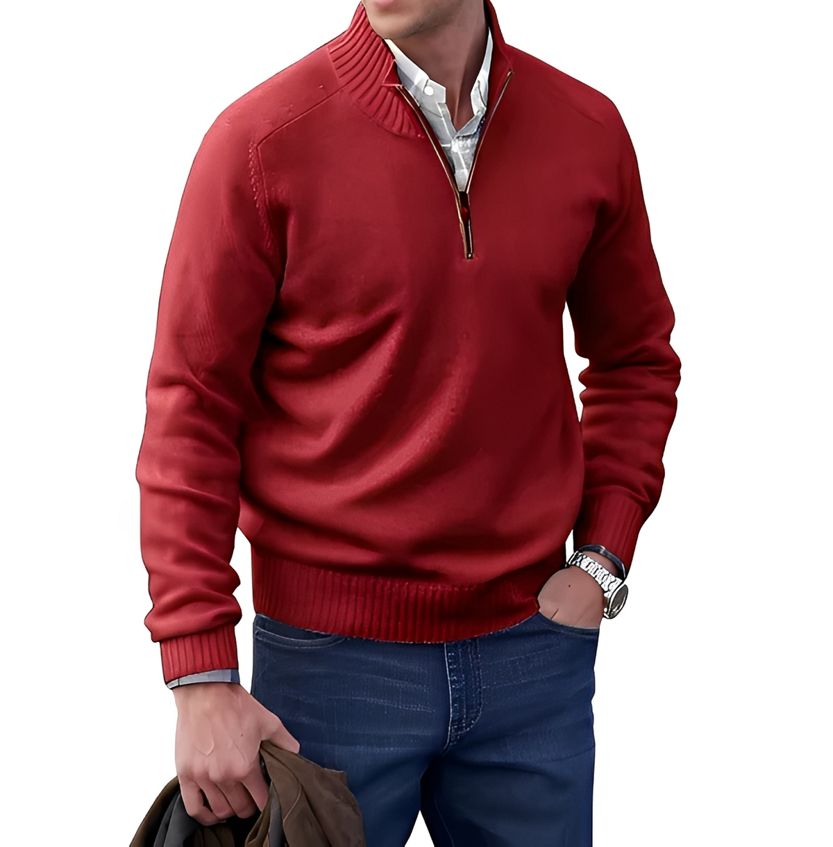 Gabriel - Warmer und gemütlicher Pullover mit Reißverschlusskragen