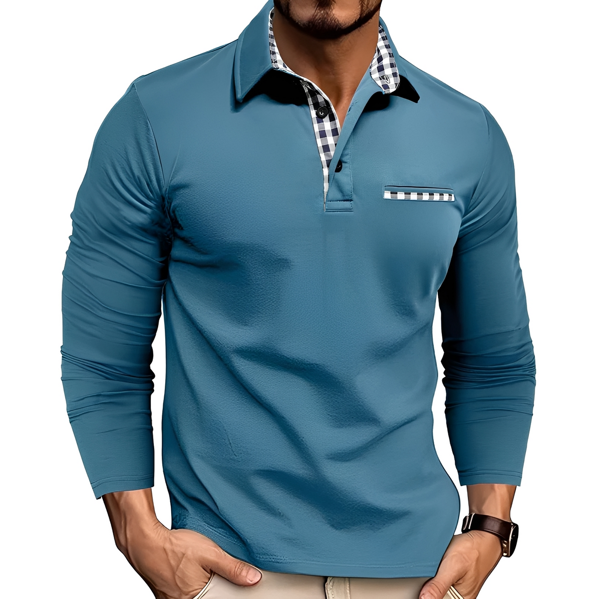 Charel - Strapazierfähiges Langarm-Poloshirt