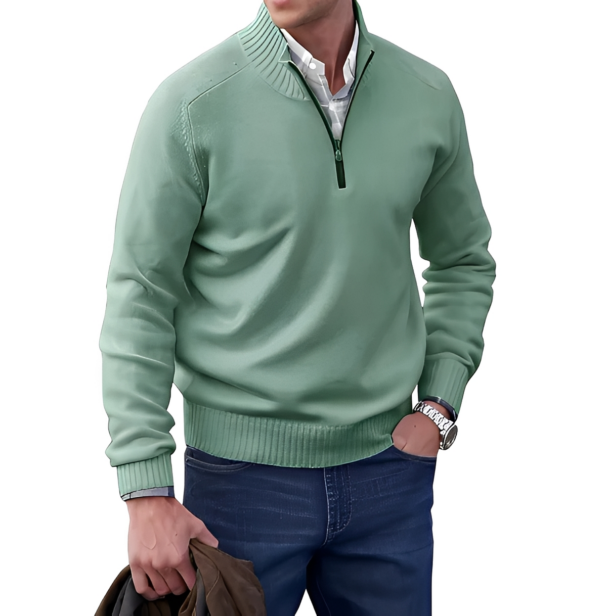 Gabriel - Warmer und gemütlicher Pullover mit Reißverschlusskragen