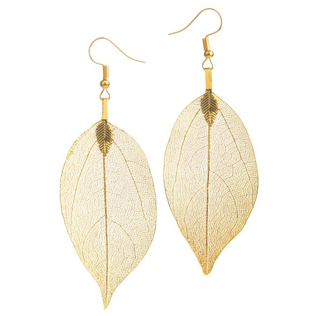 Larah – Ohrringe in Blattform im Boho-Stil