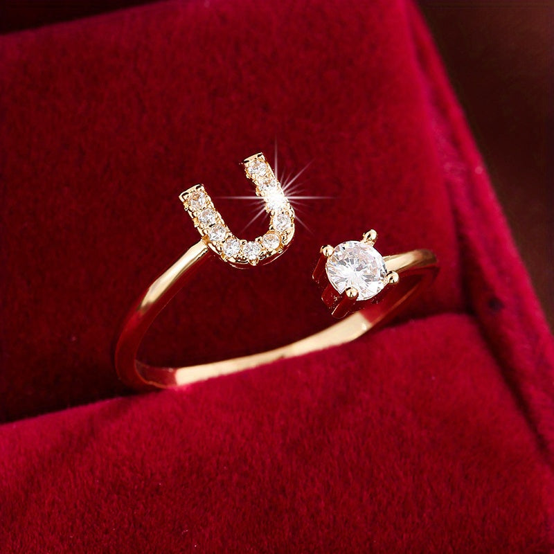 Nova – Eleganter offener Ring mit Initiale