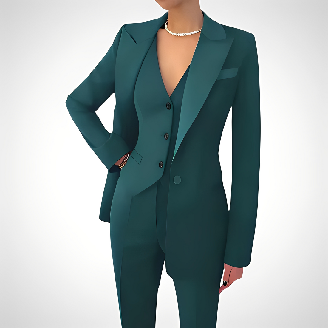 Devina - Tailliertes dreiteiliges Set für Damen