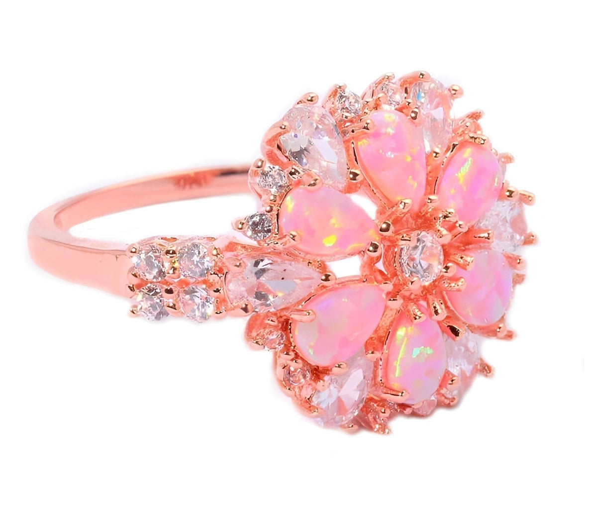 Rian – Stilvoller Ring mit Feueropal-Blume