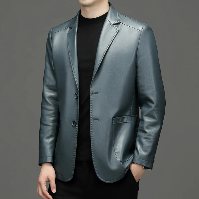 Blazer für Herren - Casual Kragen mit Zweiknopfverschluss und Taschen