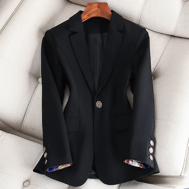 Damen Blazer mit Ein-Knopf-Verschluss und Reverskragen - Taillierte Passform