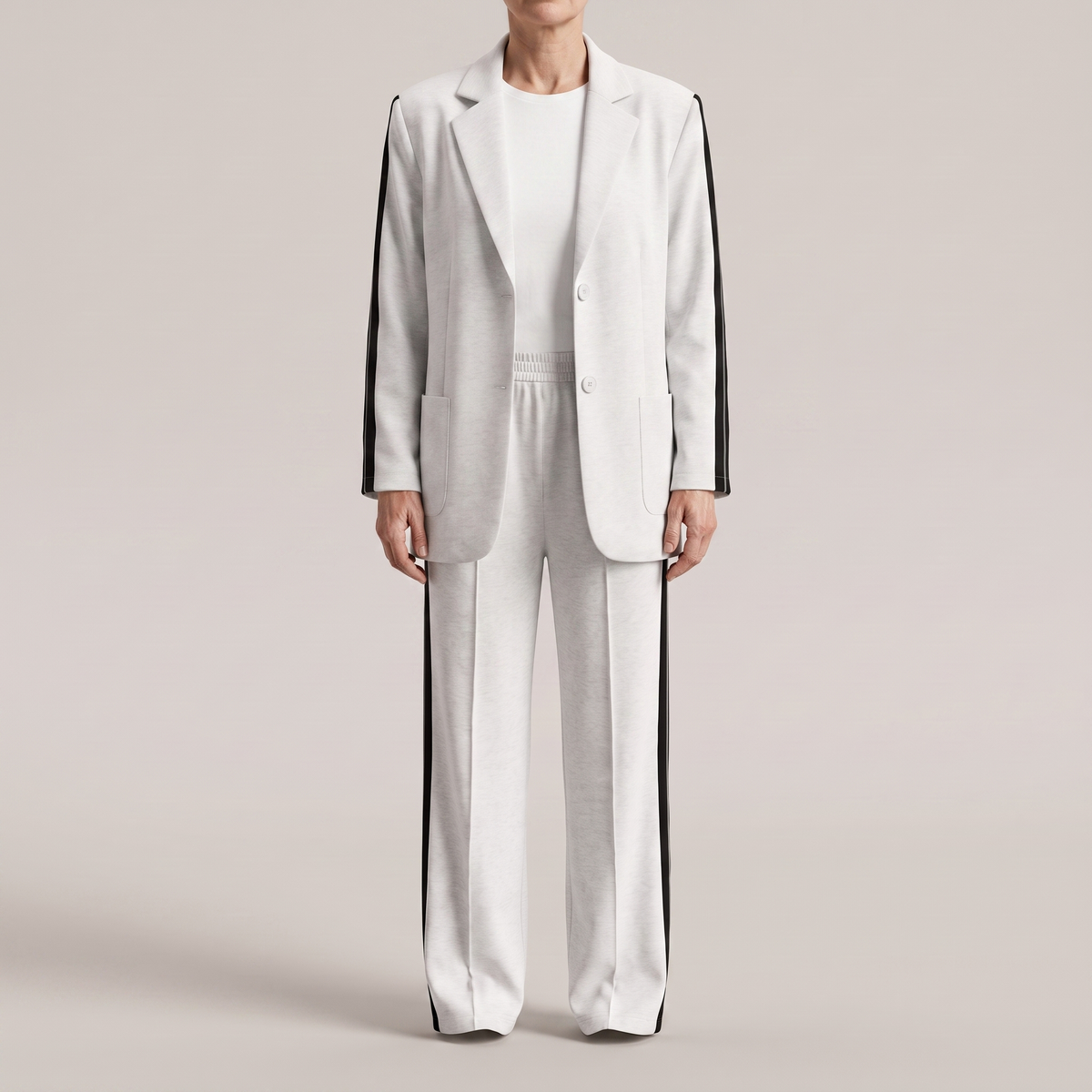 Damen Business Anzug - Zweiteiliges Set mit Blazer und Weite-Hose mit Seitenschlitz