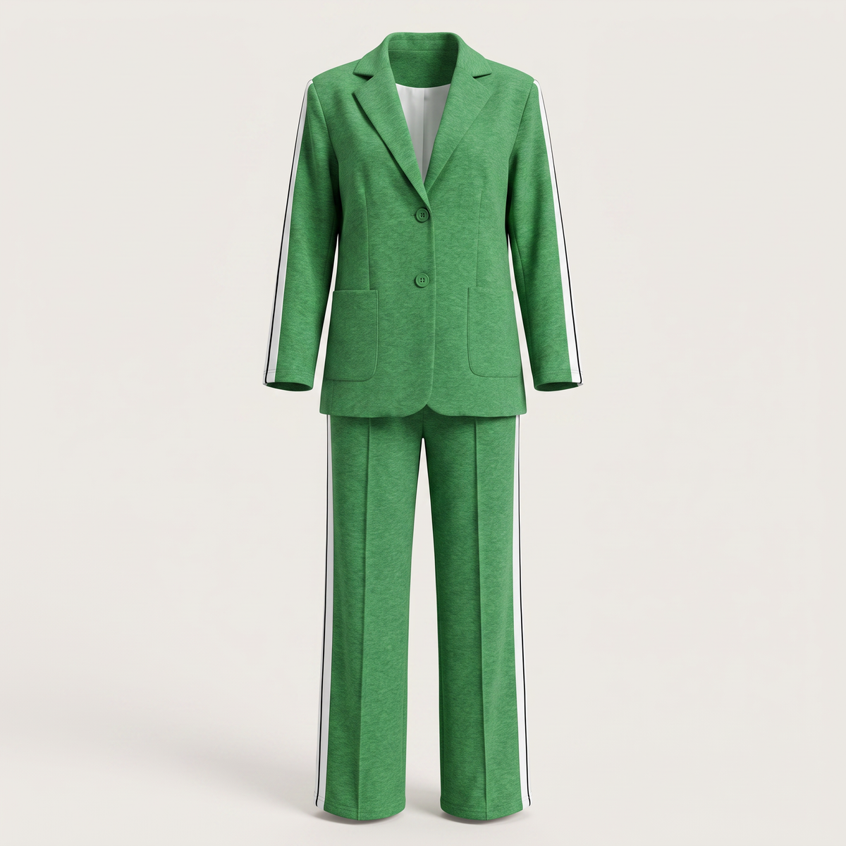 Damen Business Anzug - Zweiteiliges Set mit Blazer und Weite-Hose mit Seitenschlitz