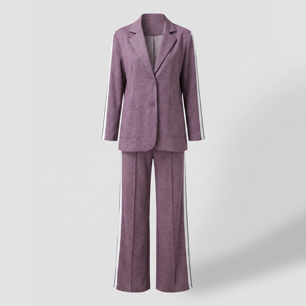 Damen Business Anzug - Zweiteiliges Set mit Blazer und Weite-Hose mit Seitenschlitz