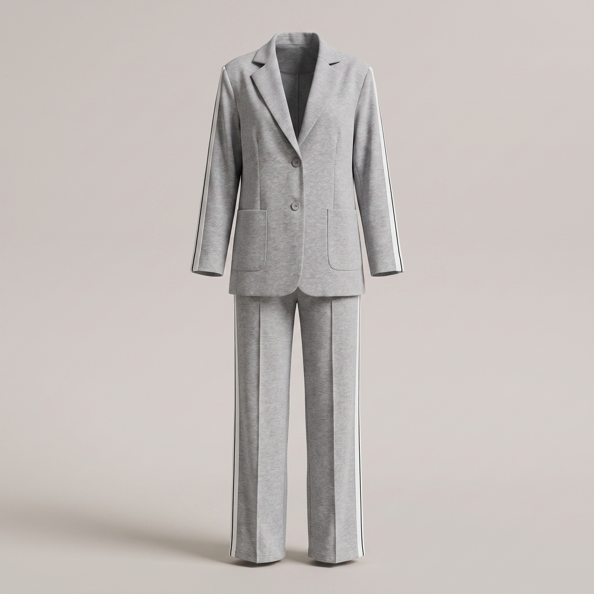 Damen Business Anzug - Zweiteiliges Set mit Blazer und Weite-Hose mit Seitenschlitz