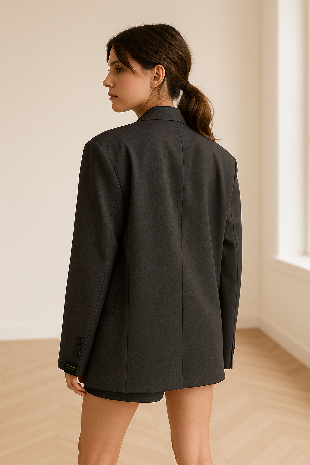 Damen Oversized Blazer mit Knopfverschluss und Reverskragen