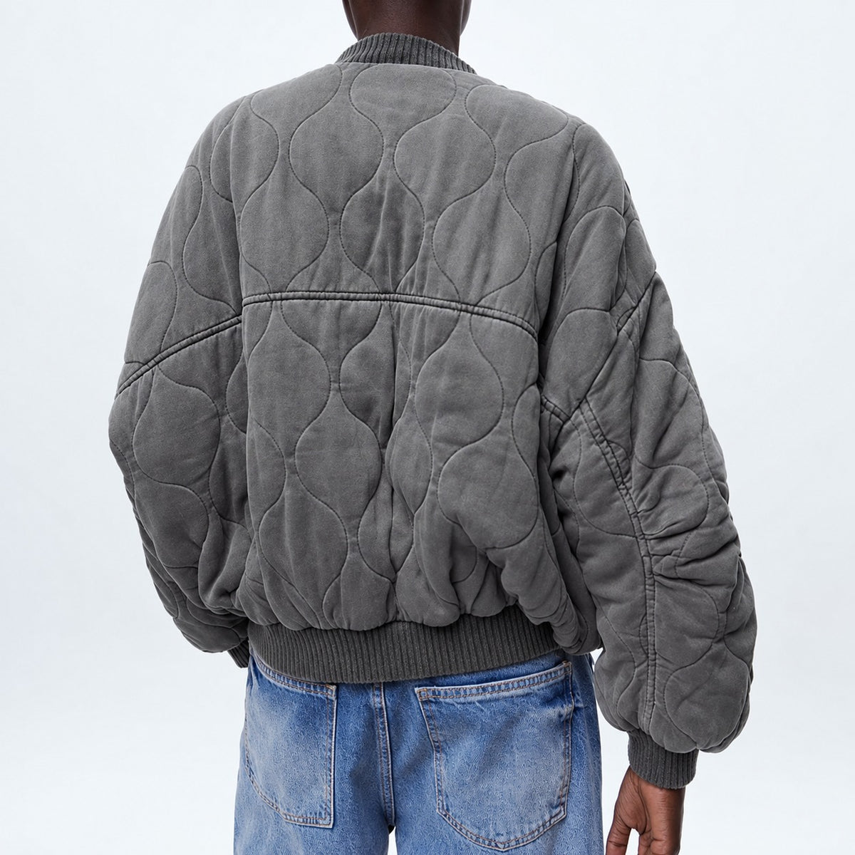 Damen Steppjacke - Oversized Fit mit Druckknopfverschluss und Taschen