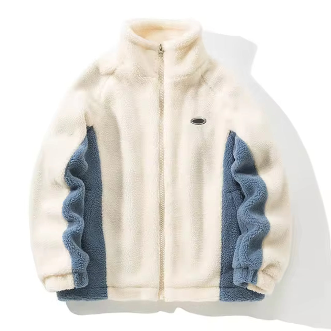 Damen Zip-Up Jacke mit Farbblock-Design und Seitentaschen - Lässige Übergangsjacke