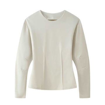 Damentaugliches Loungewear-Set mit Langarmtop und weitem Hosenbein - Relaxed Fit, Hochtailliert