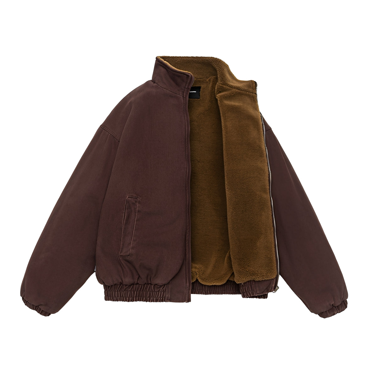 Herren Freizeitjacke mit Reißverschluss Oversized Schnitt Stehkragen