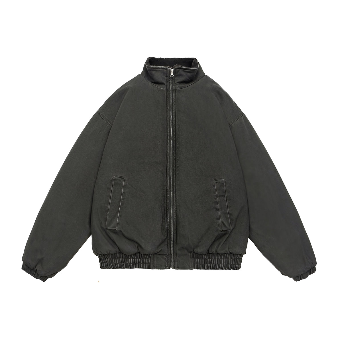 Herren Freizeitjacke mit Reißverschluss Oversized Schnitt Stehkragen