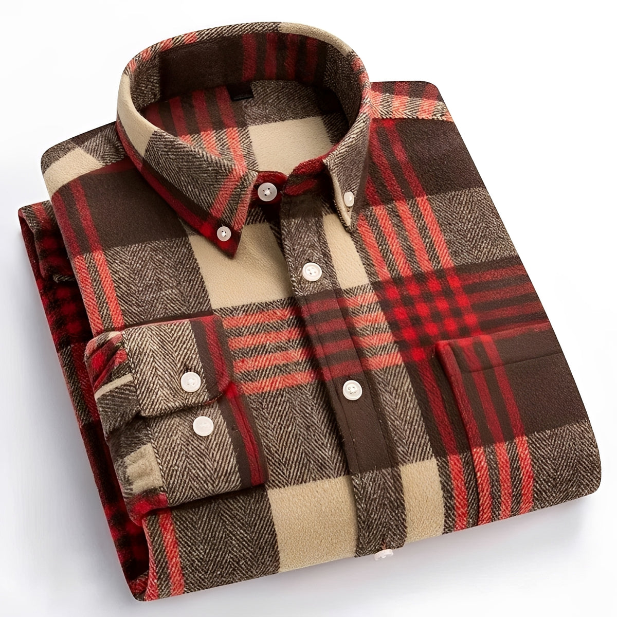 Herren Hemd mit Button-Down-Kragen - Karo-Muster, relaxed Fit