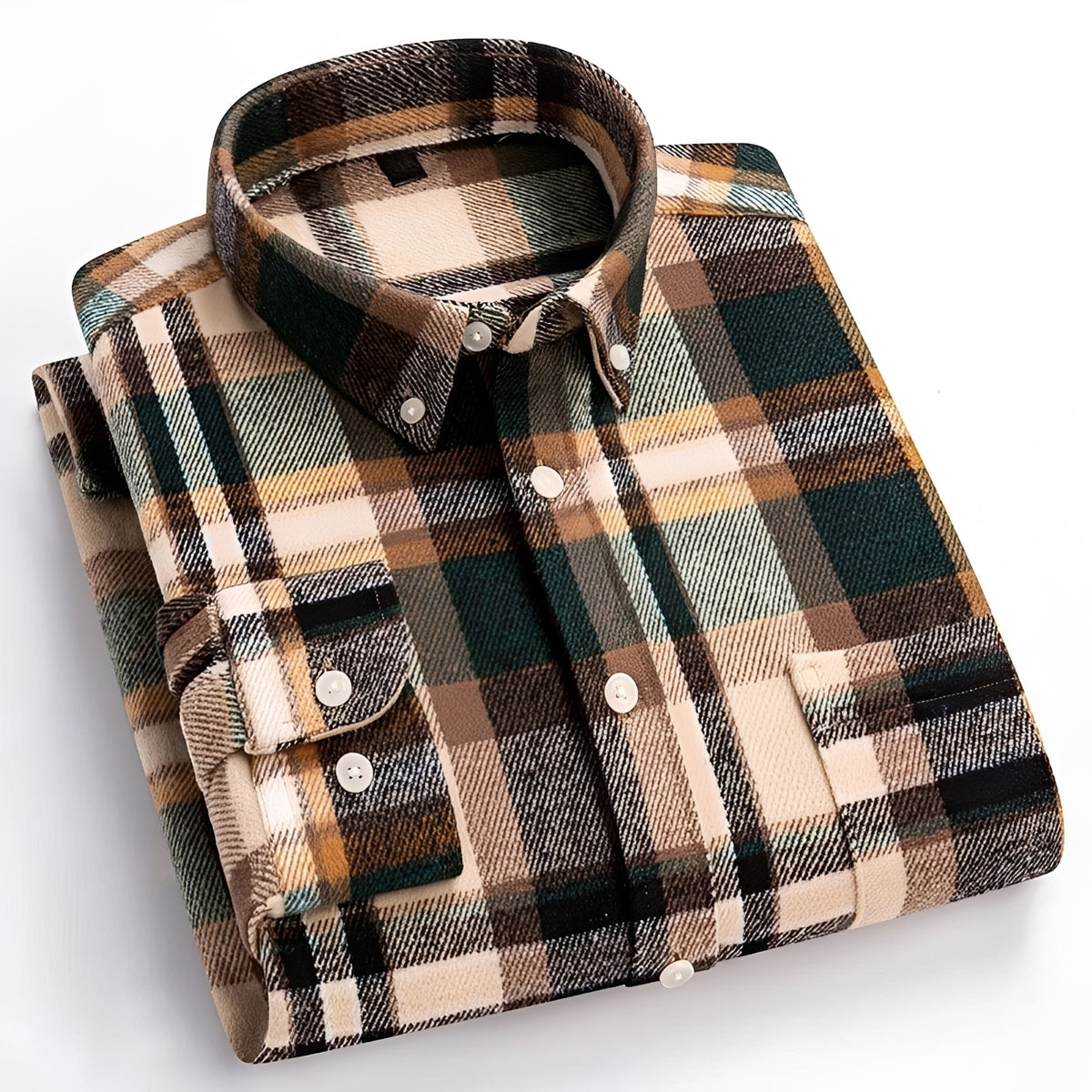 Herren Hemd mit Button-Down-Kragen - Karo-Muster, relaxed Fit