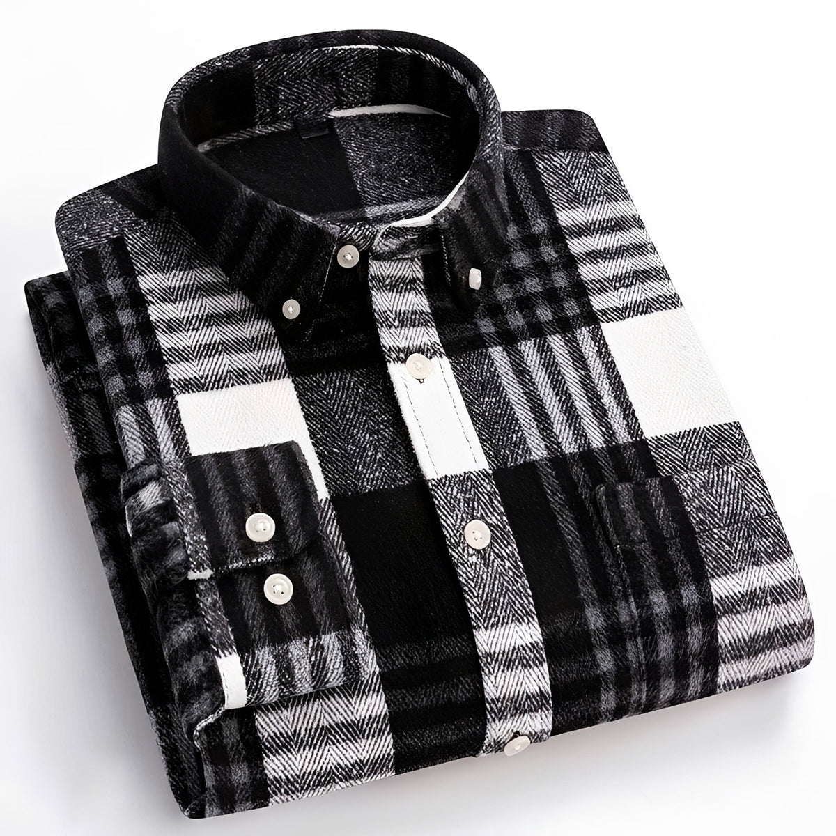 Herren Hemd mit Button-Down-Kragen - Karo-Muster, relaxed Fit