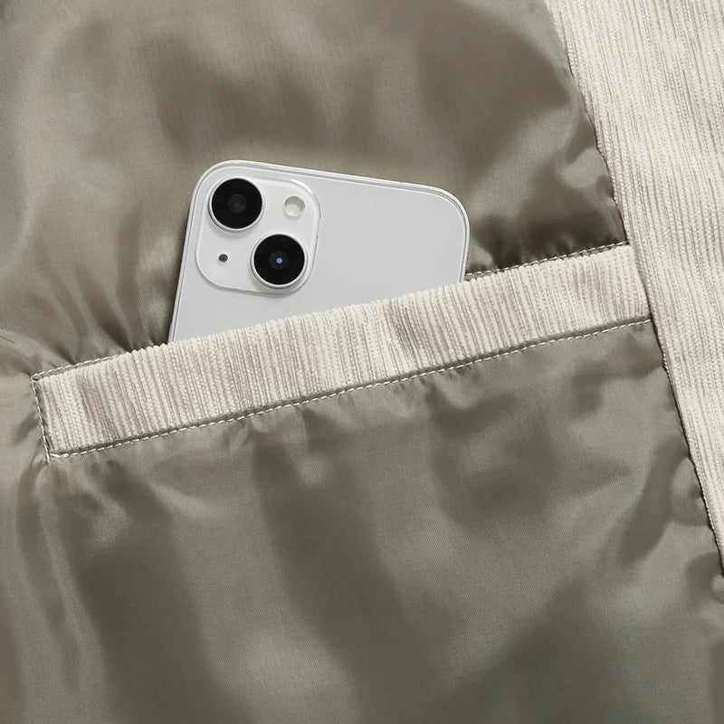 Herren Jacke Leicht mit Knopfverschluss und Brusttaschen