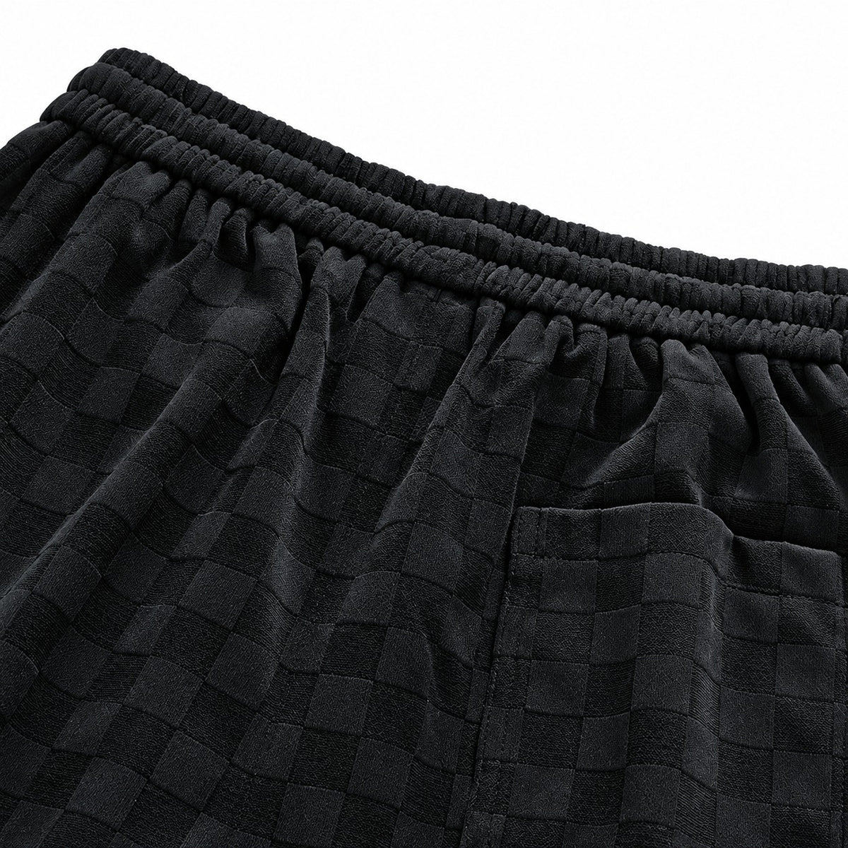 Herren Jogginghose mit Karo-Muster Elastischer Bund Locker Sitz