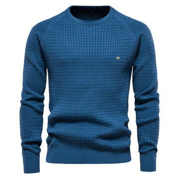 Herren Pullover mit Strukturiertem Rundhalsausschnitt - Longsleeve Regular Fit