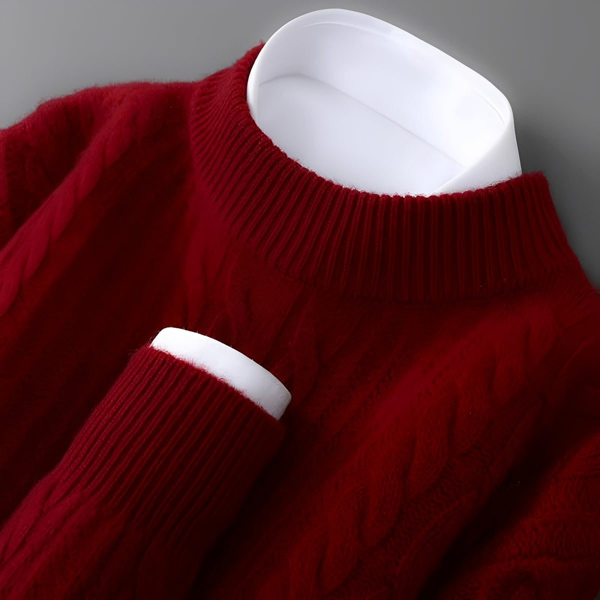 Herren Rundhals Pullover - Weiche Textur, Langarm
