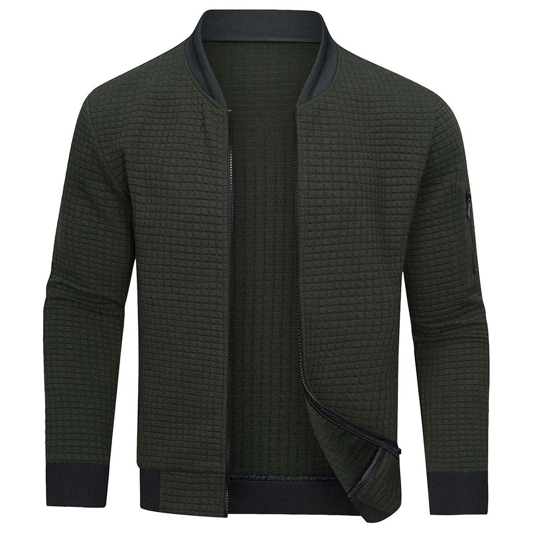 Herren Sweatjacke mit Reißverschluss - Steppdesign, Bomberstil, Langarm