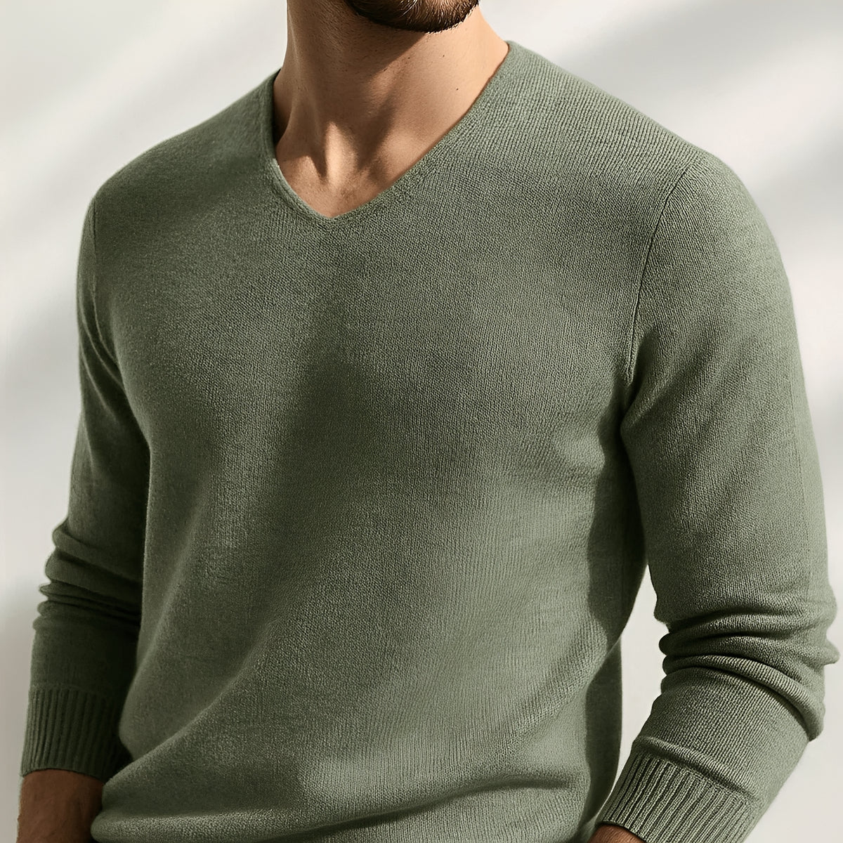 Herren V-Ausschnitt Pullover - Klassischer Schnitt, Vielseitiger Stil