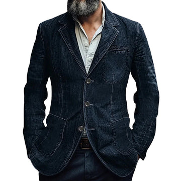 Herrenjacket mit tailliertem Schnitt, Knopfleiste und modernen Revers