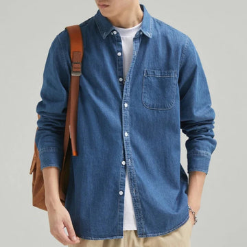 Herrenshirt Klassischer Schnitt mit Knopfleiste und Brusttasche