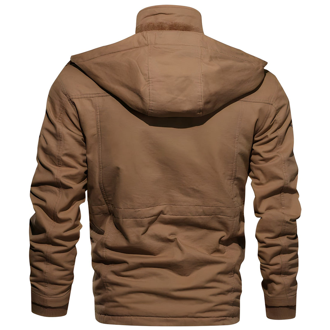 Militärjacke für Herren mit strukturierter Passform, mehreren Taschen und Knopf- sowie Zipper-Verschluss