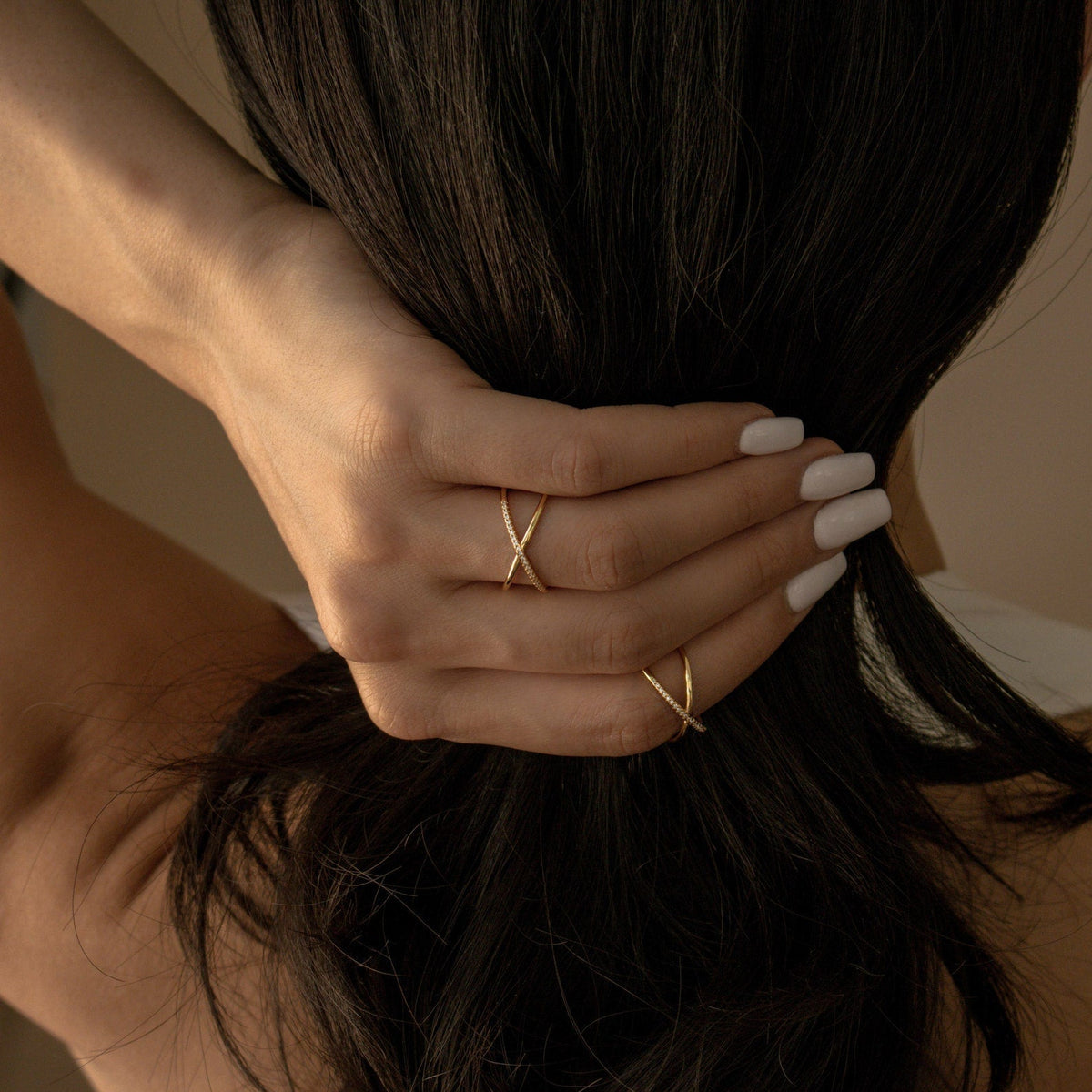 Lena – Hochwertiger Pavé X Ring