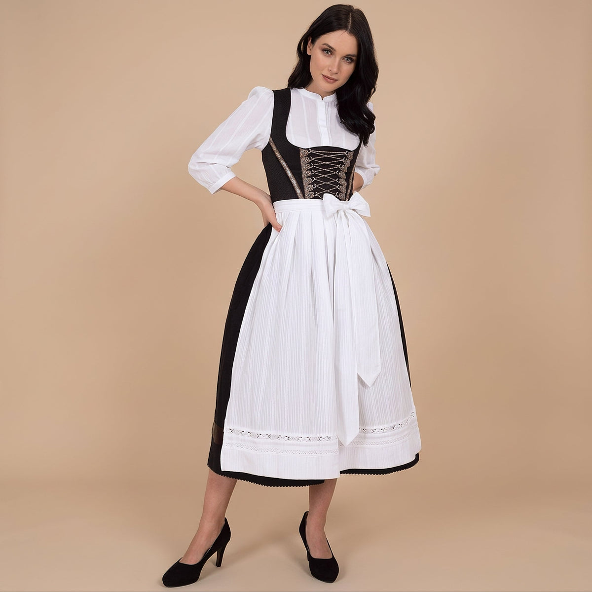 Nina - Trendiges Oktoberfestkleid mit langen Ärmeln (Futter nicht enthalten)