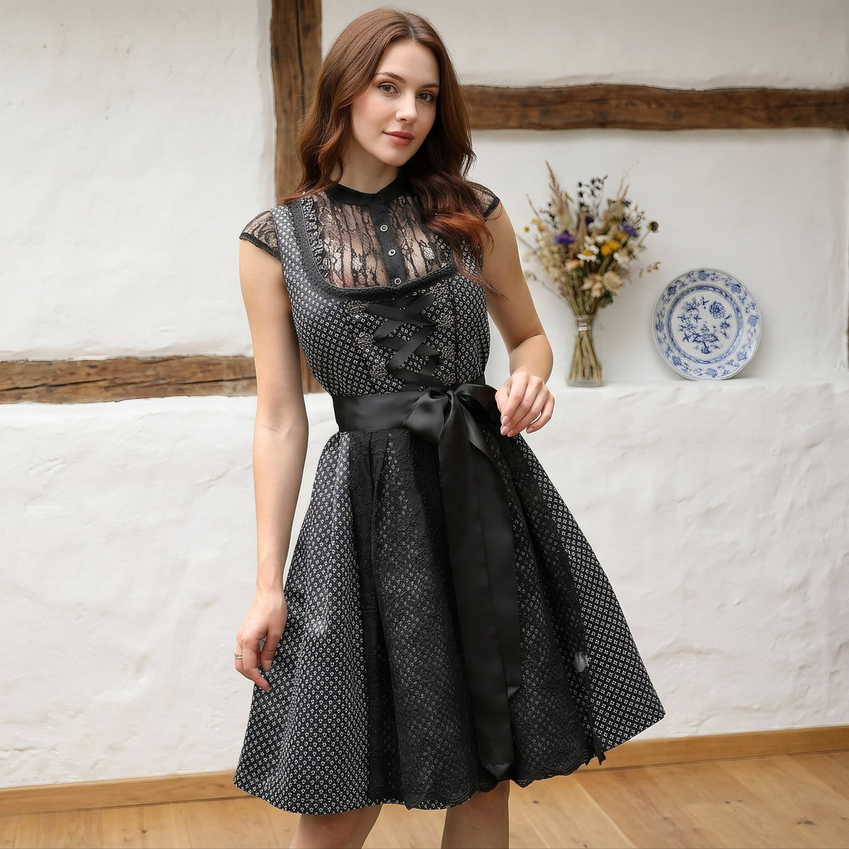 Yasmine - Elegantes kurzes Kleid für das Oktoberfest (Futter nicht enthalten)