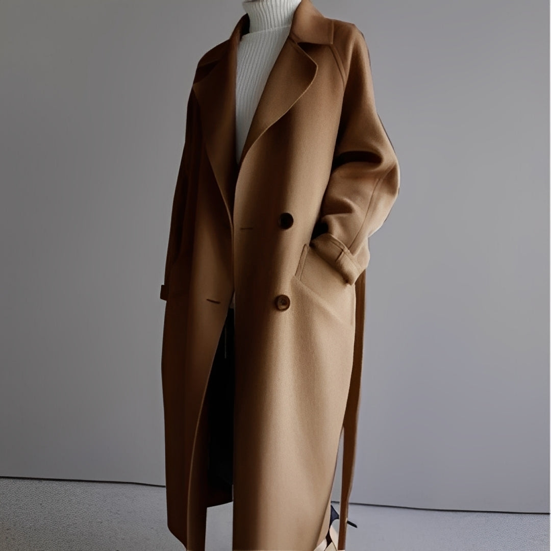 Rebekah - Stylischer, locker geschnittener Damen-Wollmantel