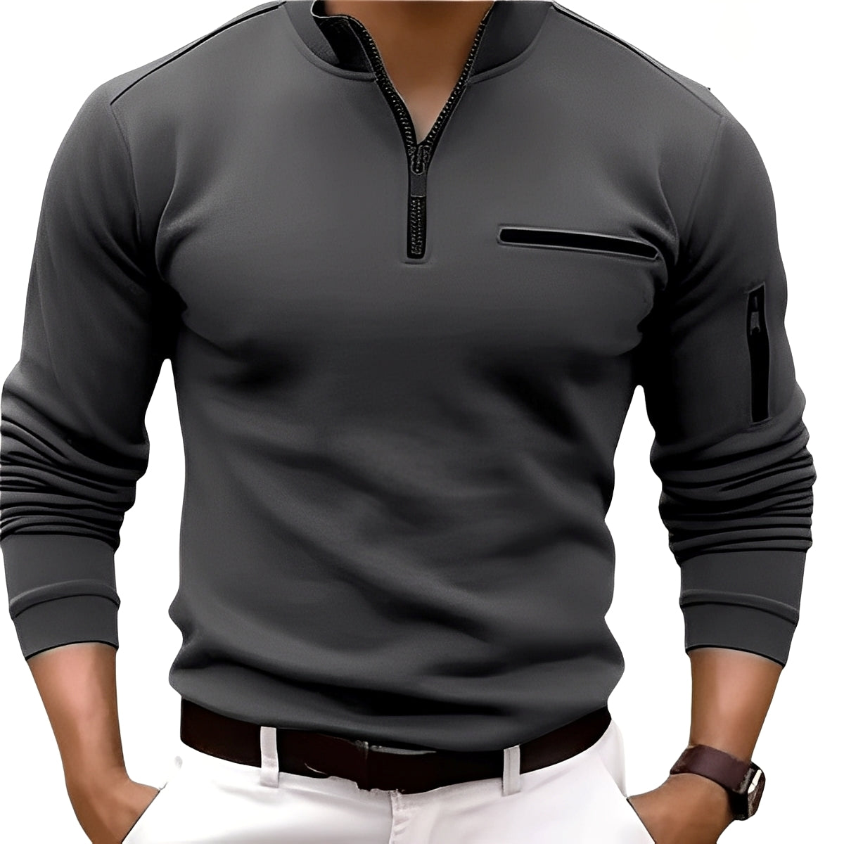 Marco - Moderner Pullover mit Reißverschluss
