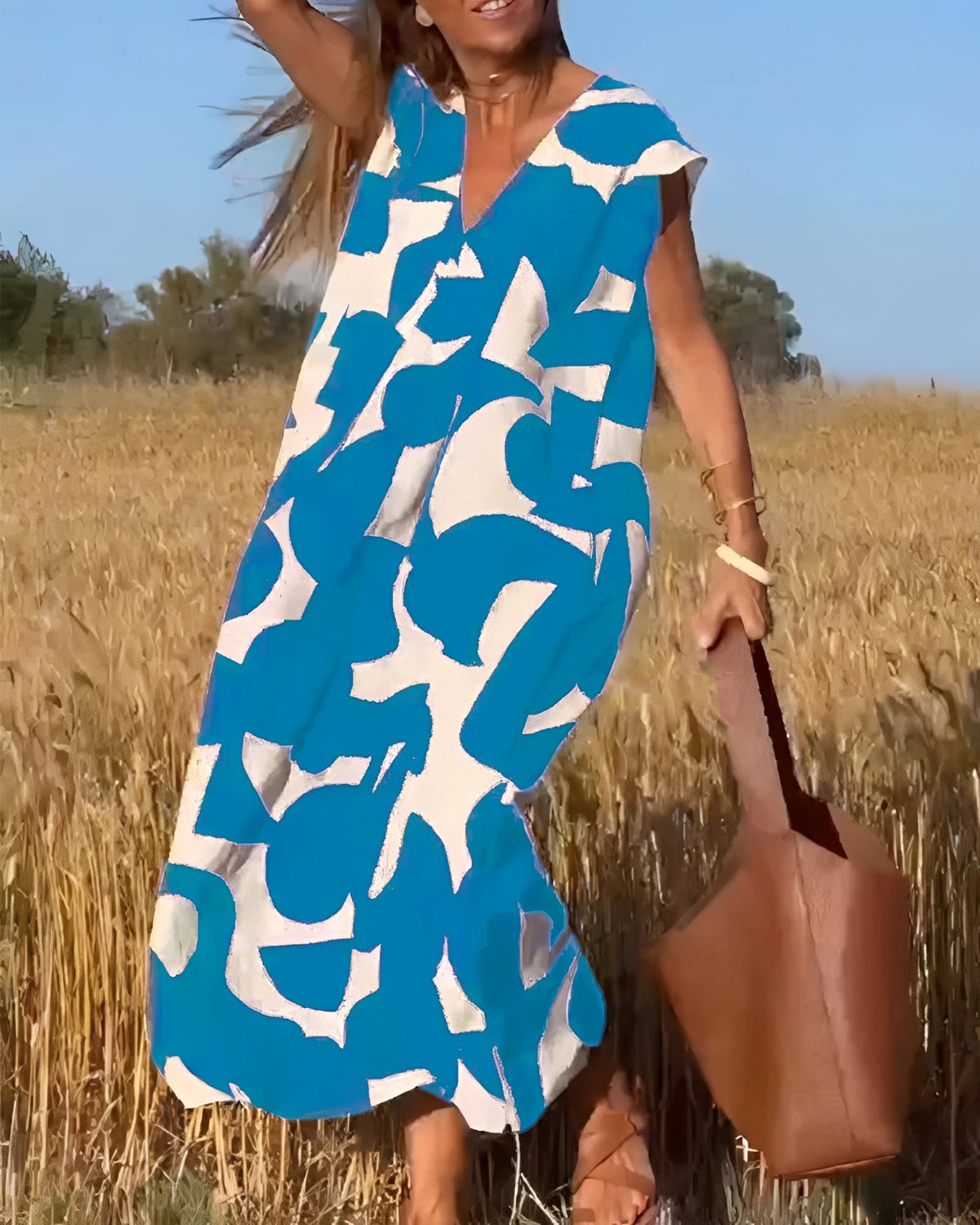 Darcie - Weites Kleid mit V-Ausschnitt für Damen