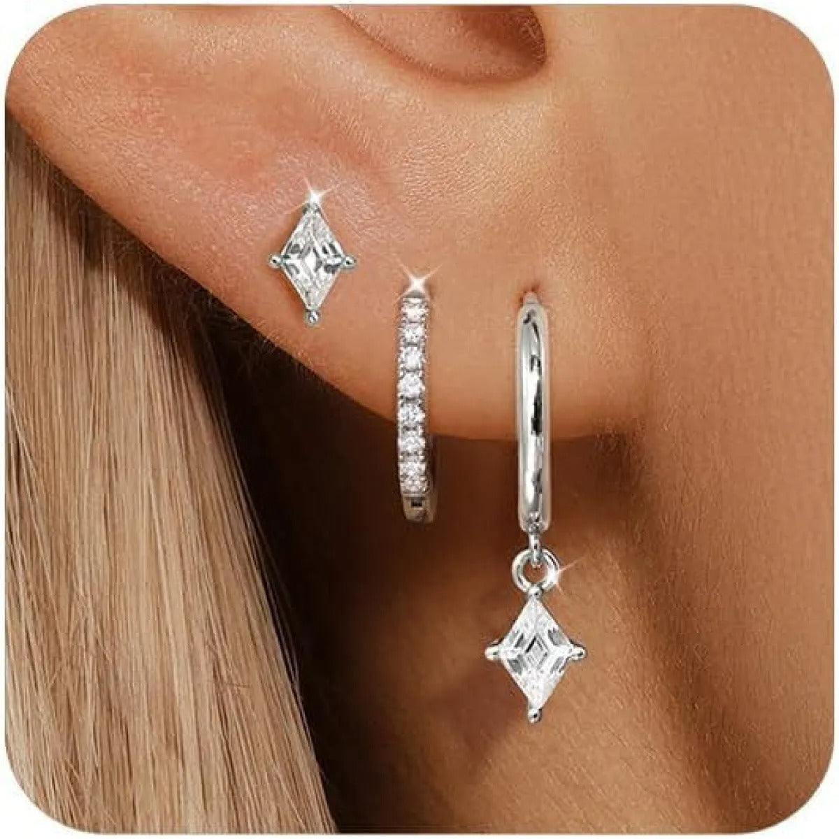 Azaria – Ohrring-Set mit glitzernden Anhängern