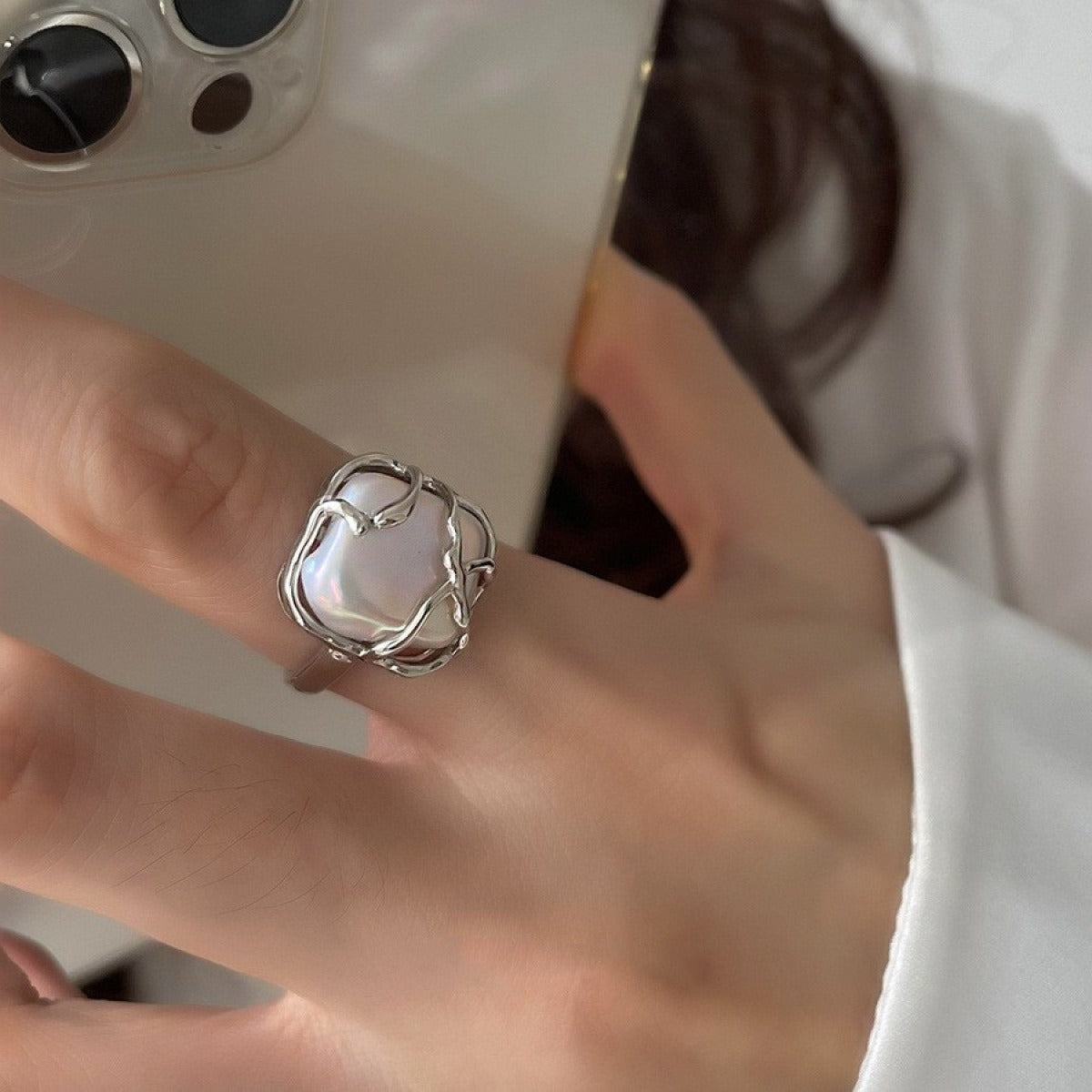 Marian – Ring aus Silber mit Perle