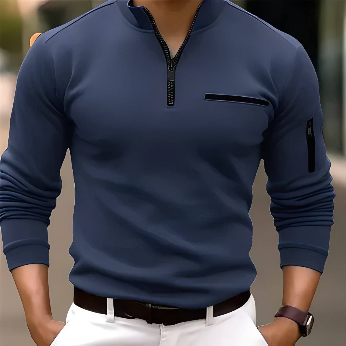 Marco - Moderner Pullover mit Reißverschluss