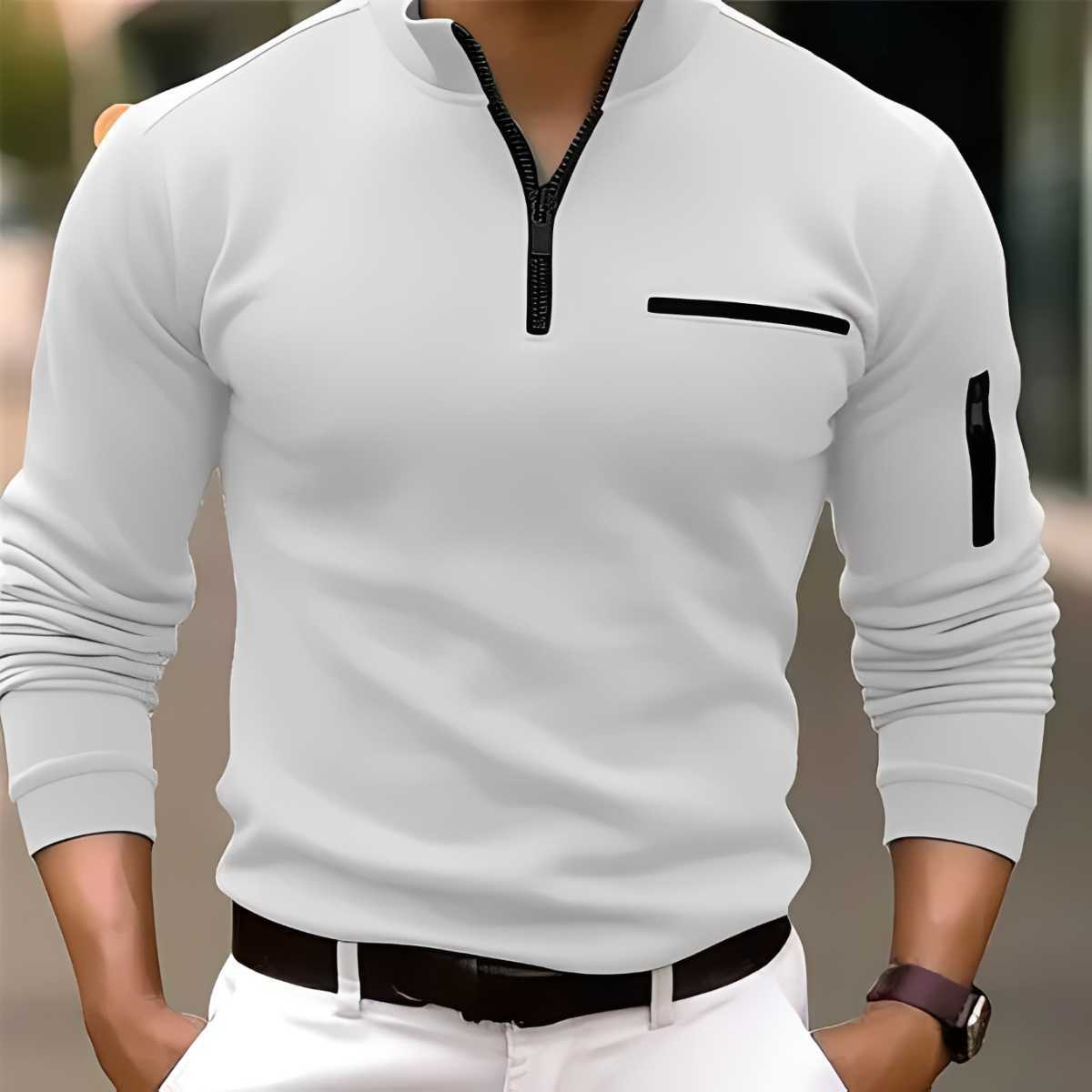 Marco - Moderner Pullover mit Reißverschluss