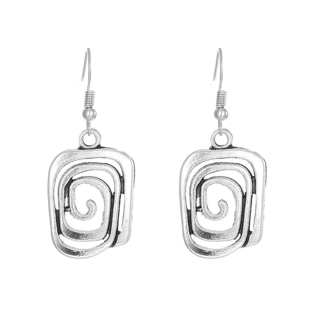 Kaia – Boho-Ohrringe in Silber mit Spiralmuster