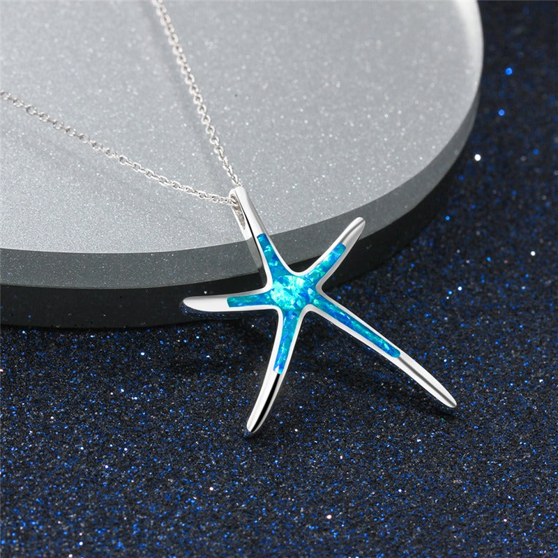 Starla – Kette mit Seestern und blauen Akzent
