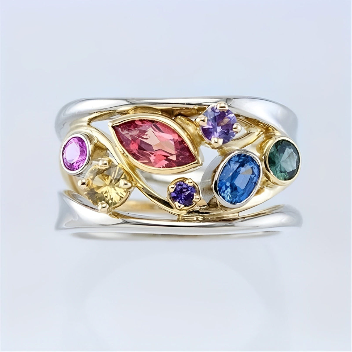 Zelina – Vintage-Ring mit farbenfrohen Akzenten