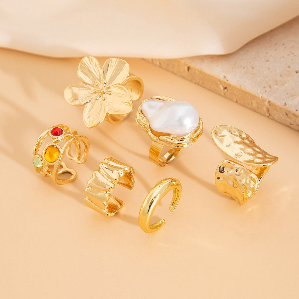 Merina – Set mit 6 Statement-Ringen